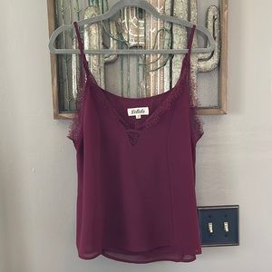 Listicle maroon tank top with adjustable straps size small
